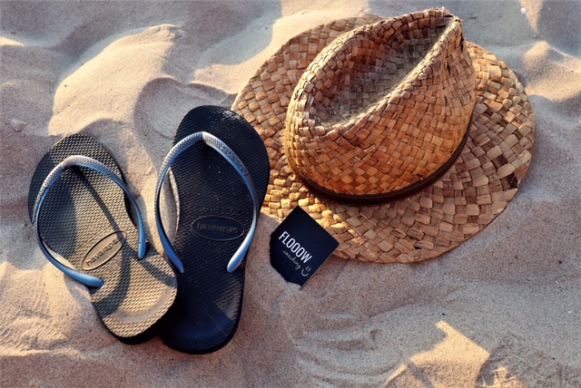 Flooow Coaching strand slippers en hoed zomer